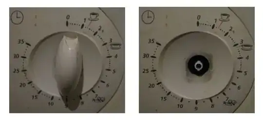 Looking at the oven, with and without the button