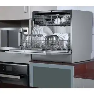 Typical installation of this dishwasher in a kitchen