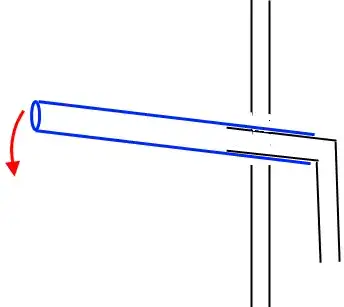 closeup of hole in foamboard