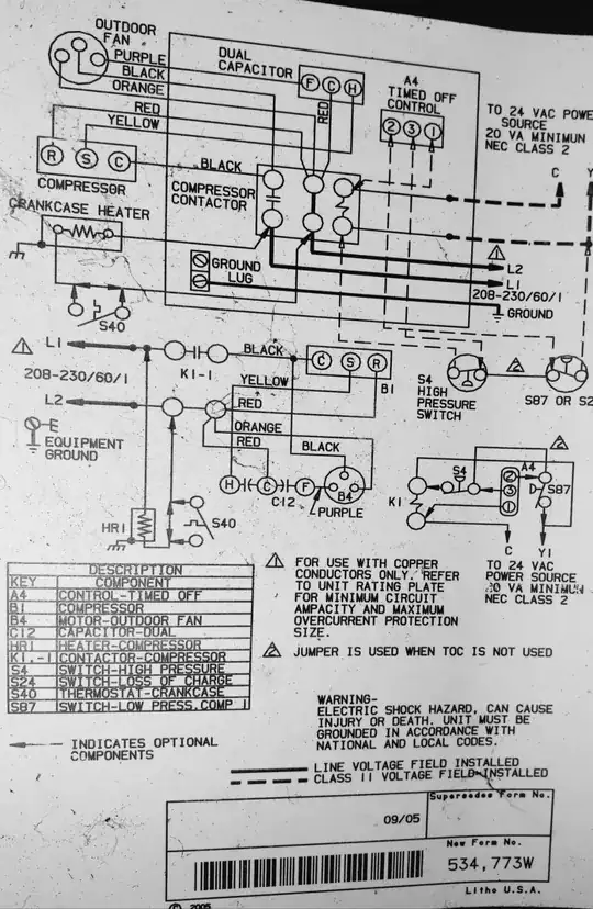 wiring diagram from inside the unit, ref. C12