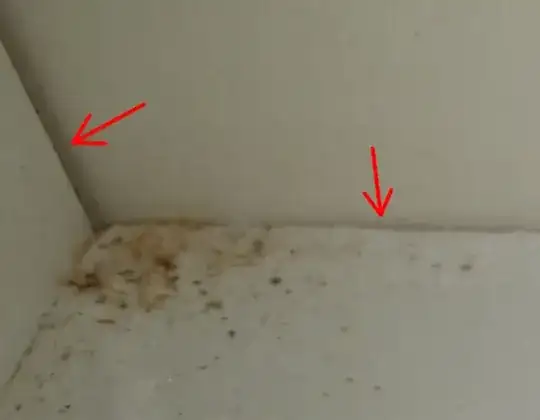 Gaps at back of cupboard.