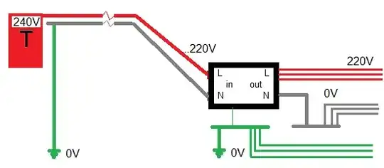 potential difference between live and ground/neutral