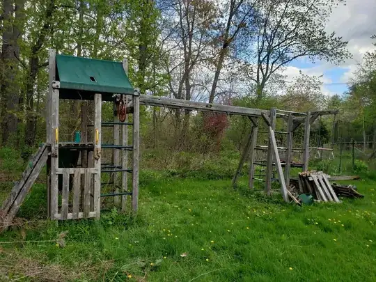 Swing set completely assembled