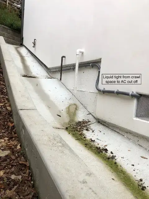 Existing liquid-tight from crawlspace to AC cut off