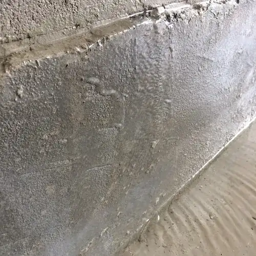 water from wall/floor joint