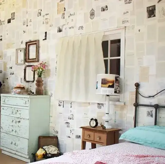 Book pages on wall