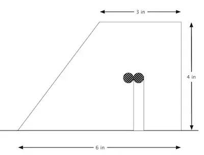 Cross-section of concrete curb