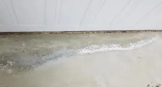 White Substance on the right, cleaned cement left