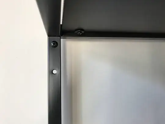 A view of the Vittsjö shelving unit, looking directly back