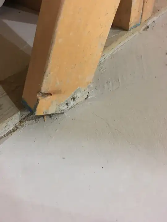 Bottom of the brace goes into floor