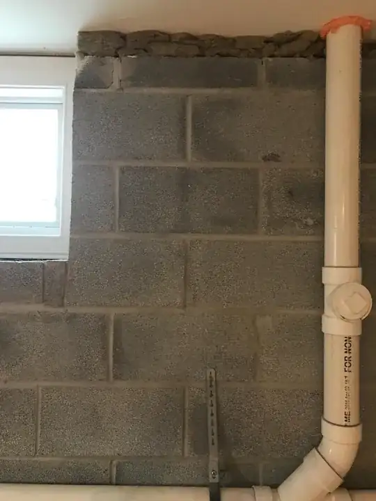 Along the outside wall