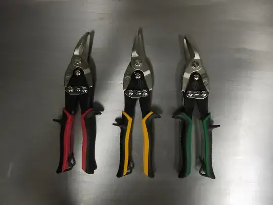 Three tin snips