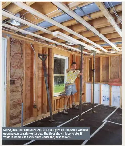 proper use of screw jack to support overhead joists