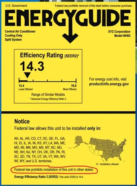 Energyguide label example