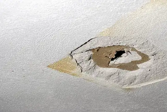 Damaged ceiling