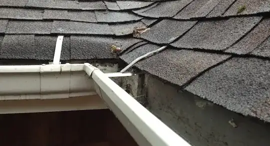 Shingles at valley gutter