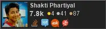 profile for Shakti Phartiyal on Stack Exchange, a network of free, community-driven Q&A sites