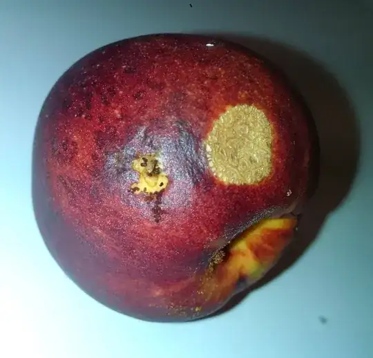 surface hole of nectarine with droppings scattered about