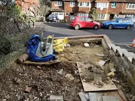 Before adding topsoil (the large rubble was removed)