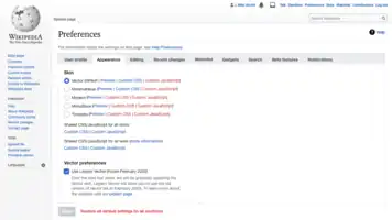 Showing the setting to enable/disable Vector legacy (the interface without our improvements)