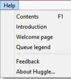 Huggle 3 Help menu