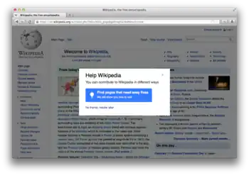 The call to action on a non-editable article, or non-article page