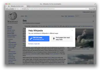 The calls to action on an editable article