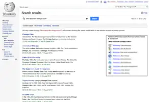 Example of a wiki page with an addition of a box on the right hand side that shows sister project links that might be of interest and is related to the original search