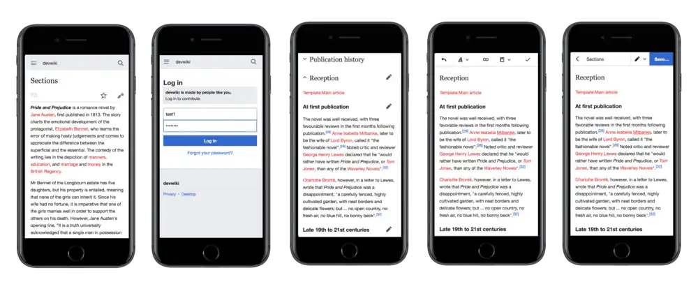 photo of prototype on mobile phones