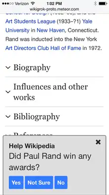 WikiGrok v1, 2nd question