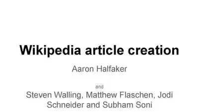 Wikipedia article creation (02/2014)
