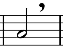 staff with comma type breath mark