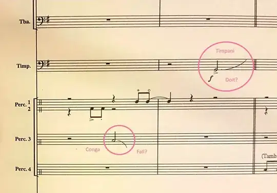 Music notation score