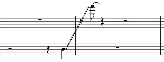 Example harp glissando over a rest