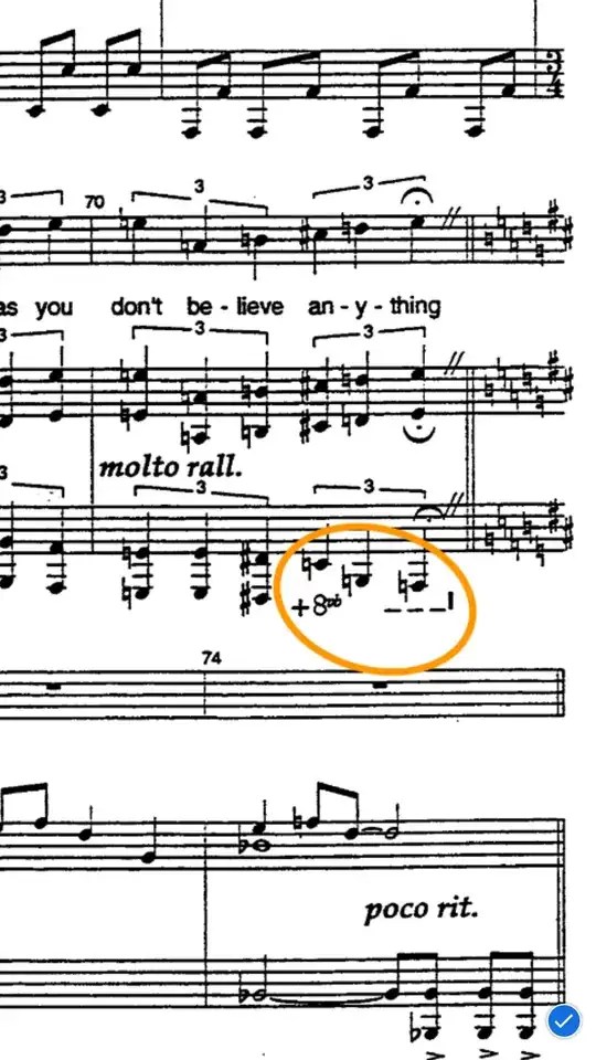 score with "+8vb" marking