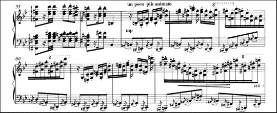 passage with irregular beaming