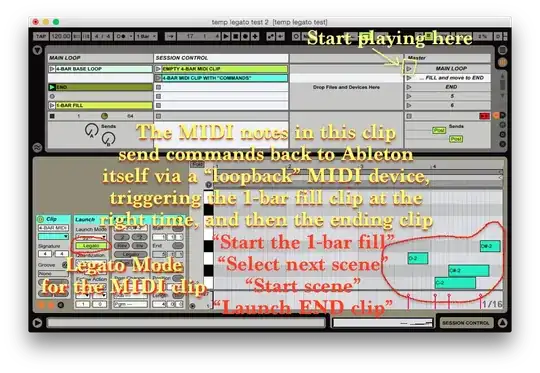 screenshot of ableton session control hack