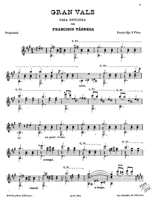 Example A: Shows a small segment of notes that are easy to read and practice.