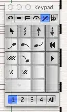Sibelius pallet showing "plop" and "scoop"
