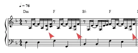 Misocal score where some note heads are smaller than the majority