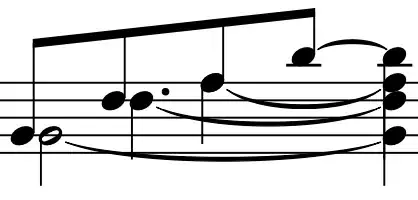 Notated arpeggio with double note-heads