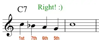 melody modified for C7 right