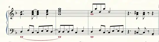 Here's the second notation, which uses traditional rhythmic notation. I'm thinking that since this rhythm emphasizes this 3+3+2 rhythm, the top would be the better option, but I'd like some help. Thank you!