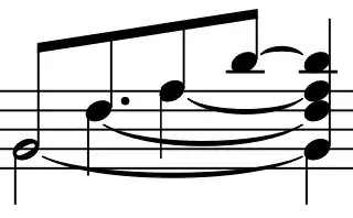 Shared note head arpeggio