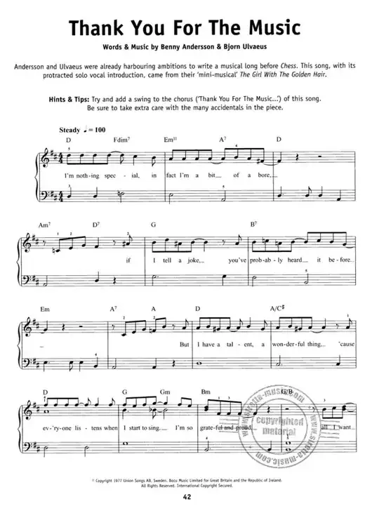 Thank You for the Music