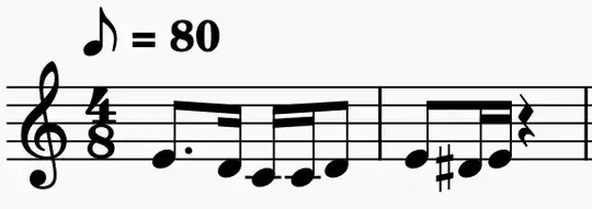 two measure of 4/8 time