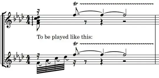 Two options for arpeggio notation