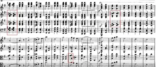 chords notated on the other side of the stem