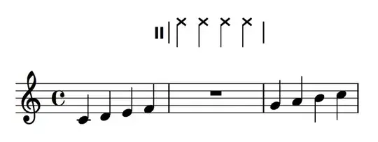 drum staff in an ossia