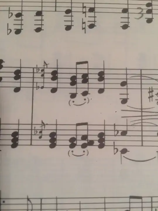 musical score with incidental face